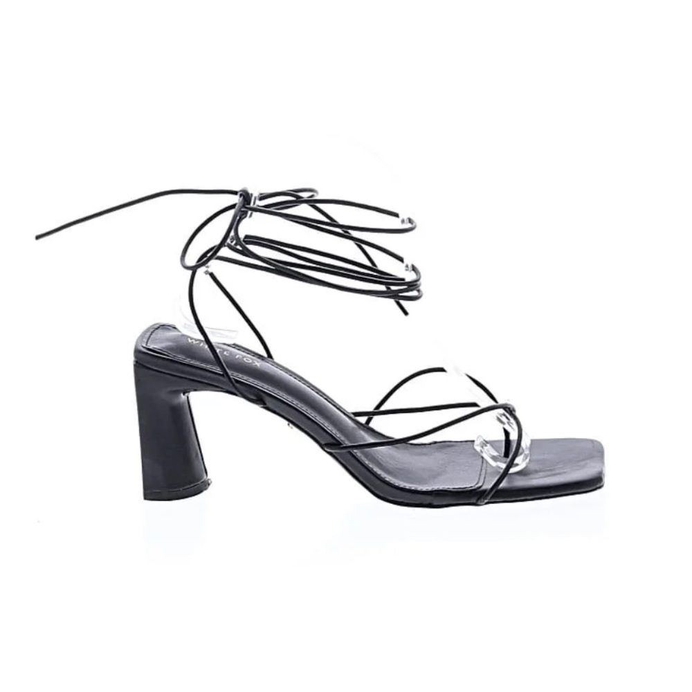 White Fox Boutique Black Lace-Up Heels